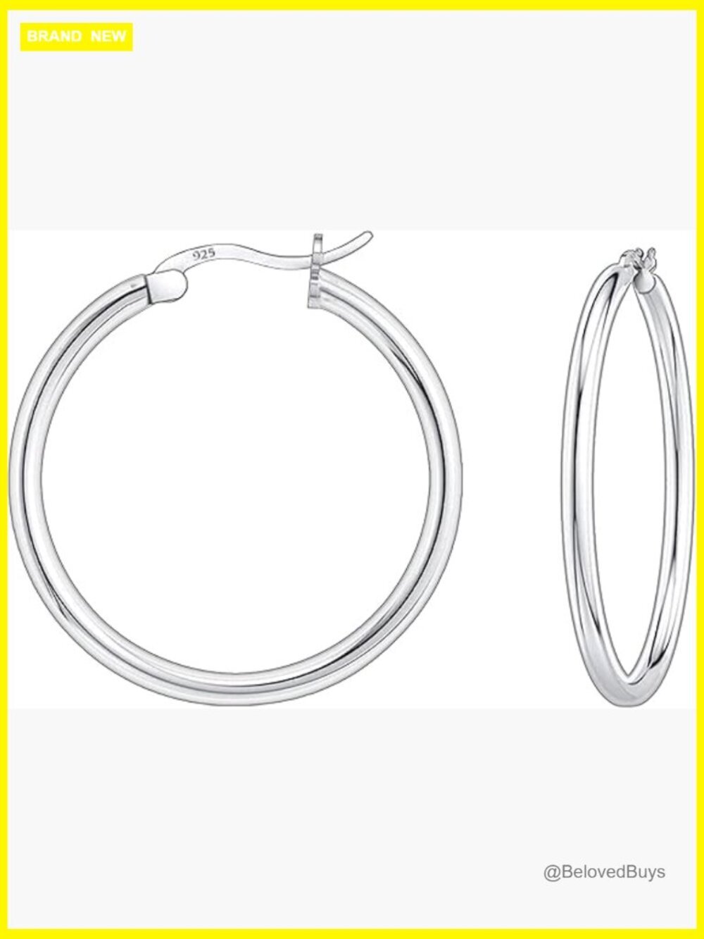 Sterling Silver Hoop Earrings 10-25MM Hypoallergenic Lever Back